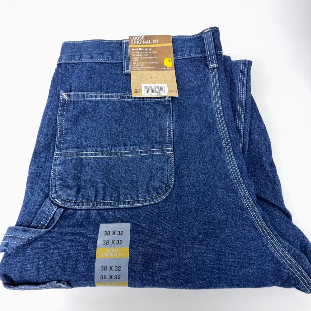 Carhartt Loose Original Fit Work Dungaree Jeans Mens 38x32 B13 DST NWT NOS